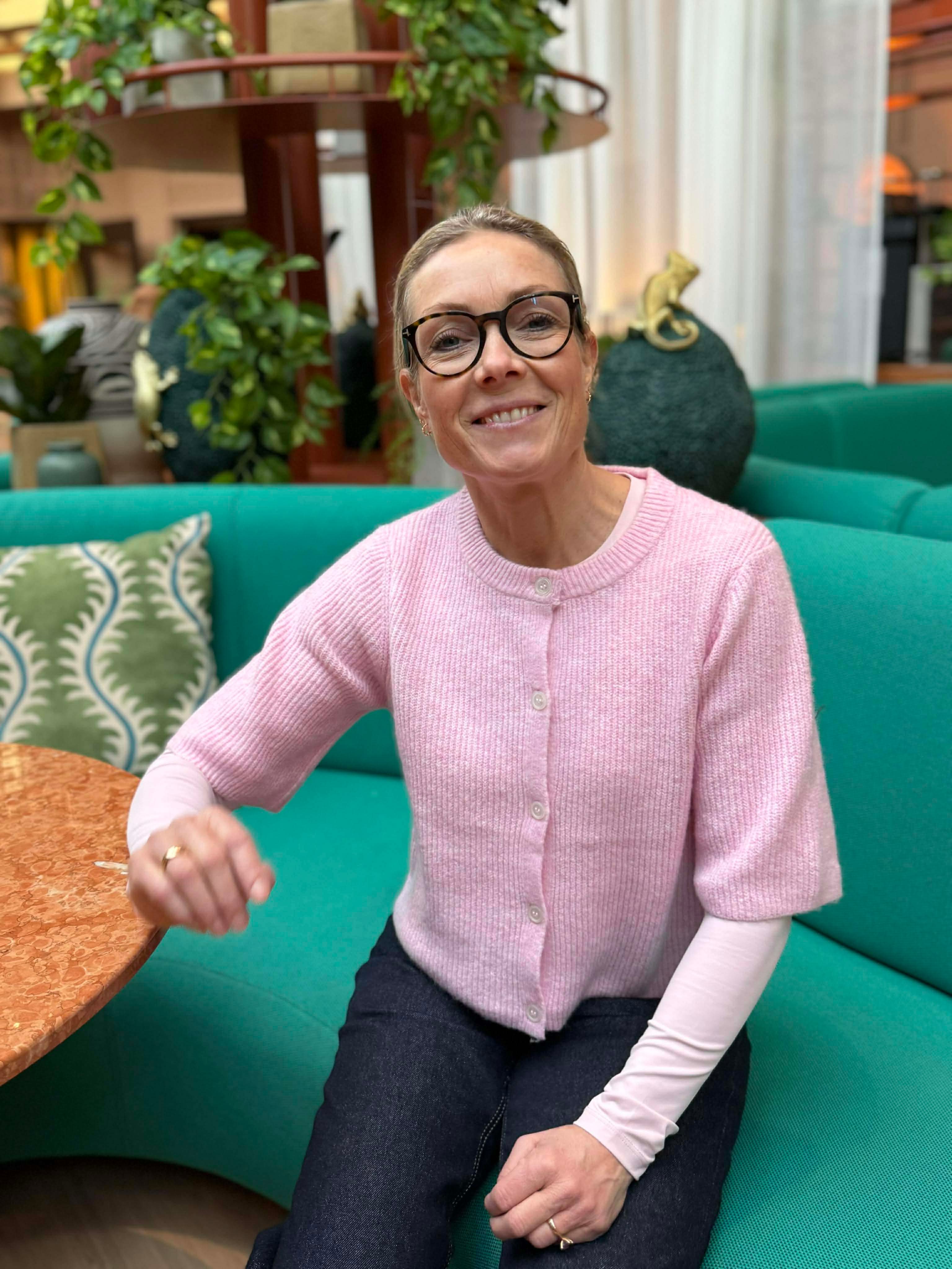 PCSILLY Knit Cardigan - Roseate Spoonbill